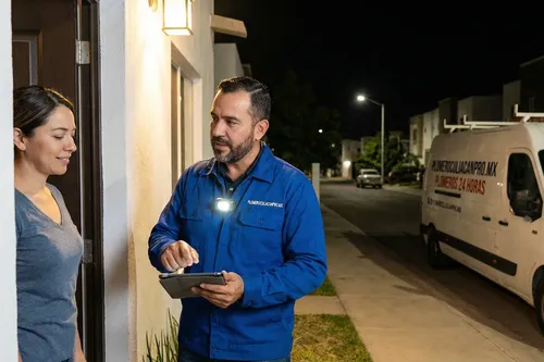 Plomero profesional en Culiacán atendiendo emergencia 24 horas con herramientas especializadas