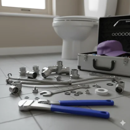 Instalación profesional de sanitario ahorrador de agua en baño moderno Culiacán